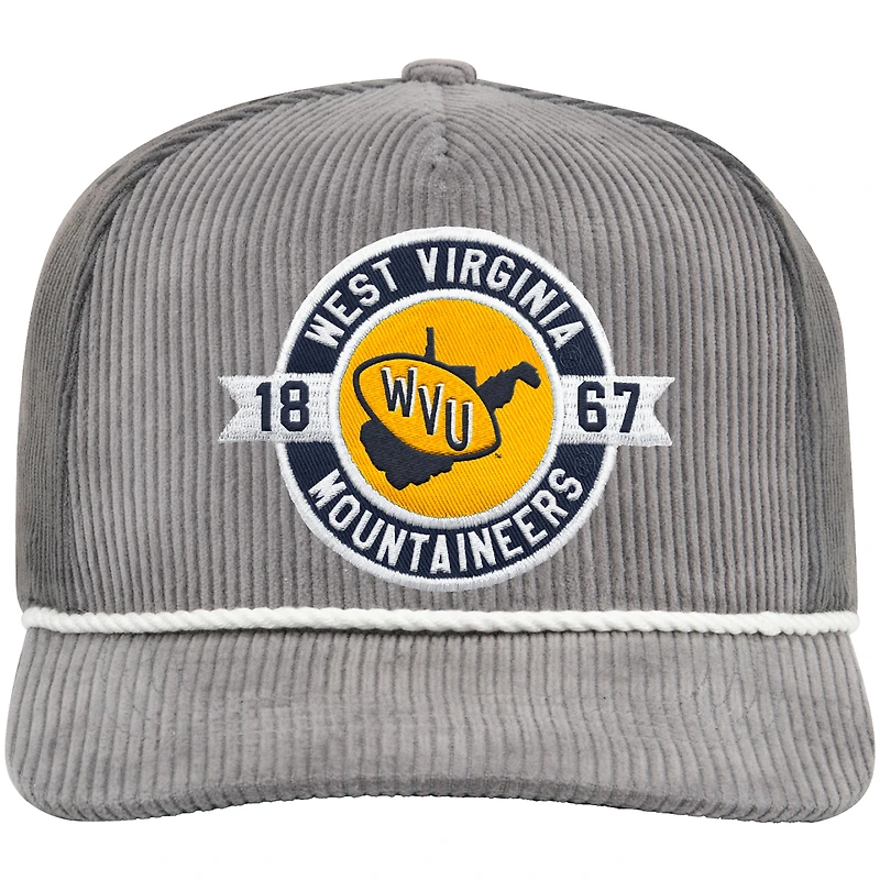 Casquette de camionneur ajustable pour homme Colosseum Grey West Virginia Mountaineers Where's My Hat Podium