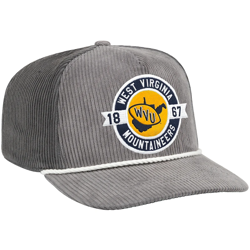 Casquette de camionneur ajustable pour homme Colosseum Grey West Virginia Mountaineers Where's My Hat Podium