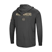 Colosseum Charcoal West Virginia Mountaineers Team OHT Military Appreciation Hoodie T-shirt à manches longues pour homme