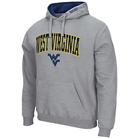 Men's Colosseum Heather Gray West Virginia Mountaineers Arch & Logo 3.0 Pullover Hoodie