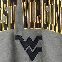 Men's Colosseum Heather Gray West Virginia Mountaineers Arch & Logo Crew Neck Sweatshirt