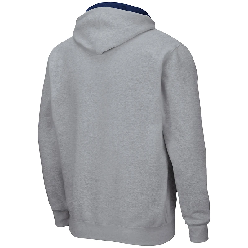 Colosseum Heathered Grey West Virginia Mountaineers Arch & Logo 3.0 Full-Zip Hoodie pour homme