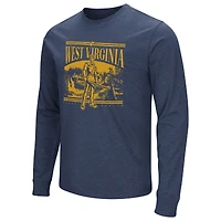 T-shirt à manches longues pour hommes Colosseum Navy West Virginia Mountaineers 2024 Fan Almost Heaven