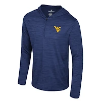 Sweat à capuche léger quart de zip pour homme Colosseum Navy West Virginia Mountaineers Always Sunny