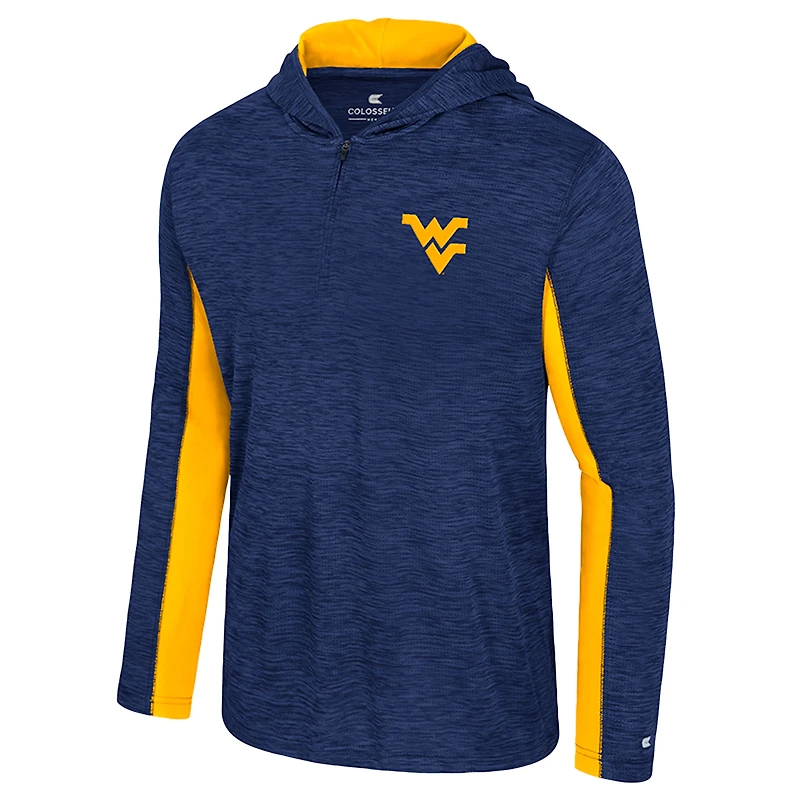 Sweat à capuche zippé quart de tour Colosseum bleu marine des West Virginia Mountaineers Always Sunny pour homme