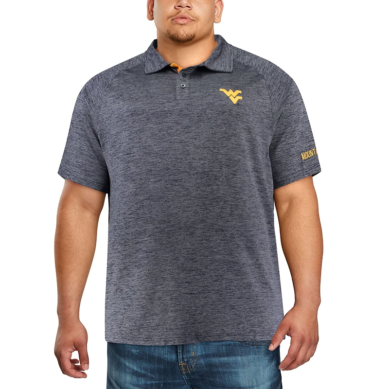 Men's Colosseum Navy West Virginia Mountaineers Big & Tall Down Swing Polo