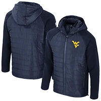 Veste à capuche entièrement zippée pour homme Colosseum Navy West Virginia Mountaineers Block The Sun