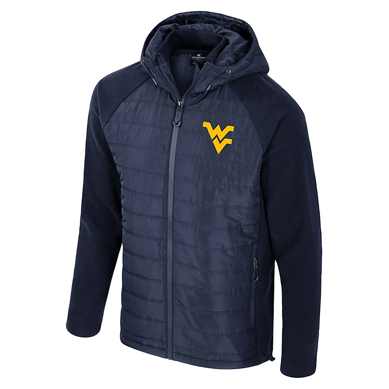 Veste à capuche entièrement zippée pour homme Colosseum Navy West Virginia Mountaineers Block The Sun