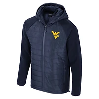 Veste à capuche entièrement zippée pour homme Colosseum Navy West Virginia Mountaineers Block The Sun
