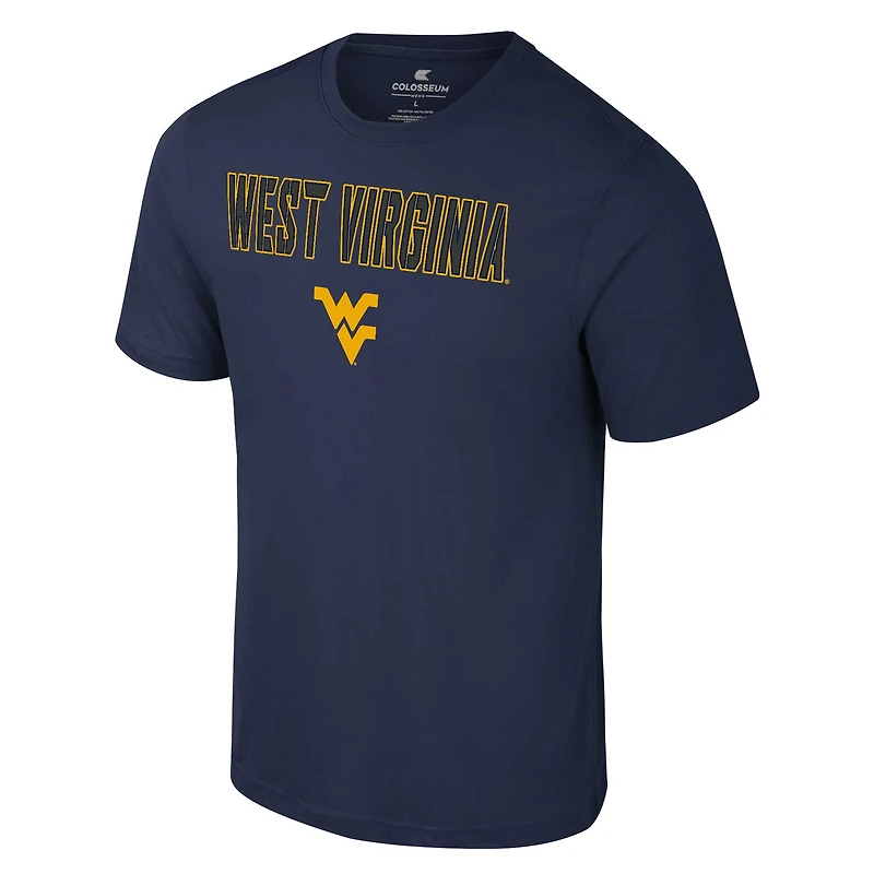 T-shirt Colosseum Navy West Virginia Mountaineers Color Pop Active Blend pour hommes