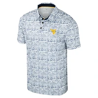 Men's Colosseum Navy West Virginia Mountaineers It's Time! Allover Print Polo