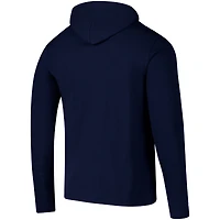 Men's Colosseum Navy West Virginia Mountaineers Logo Lockup Active Blend Long Sleeve  T-Shirt Hoodie