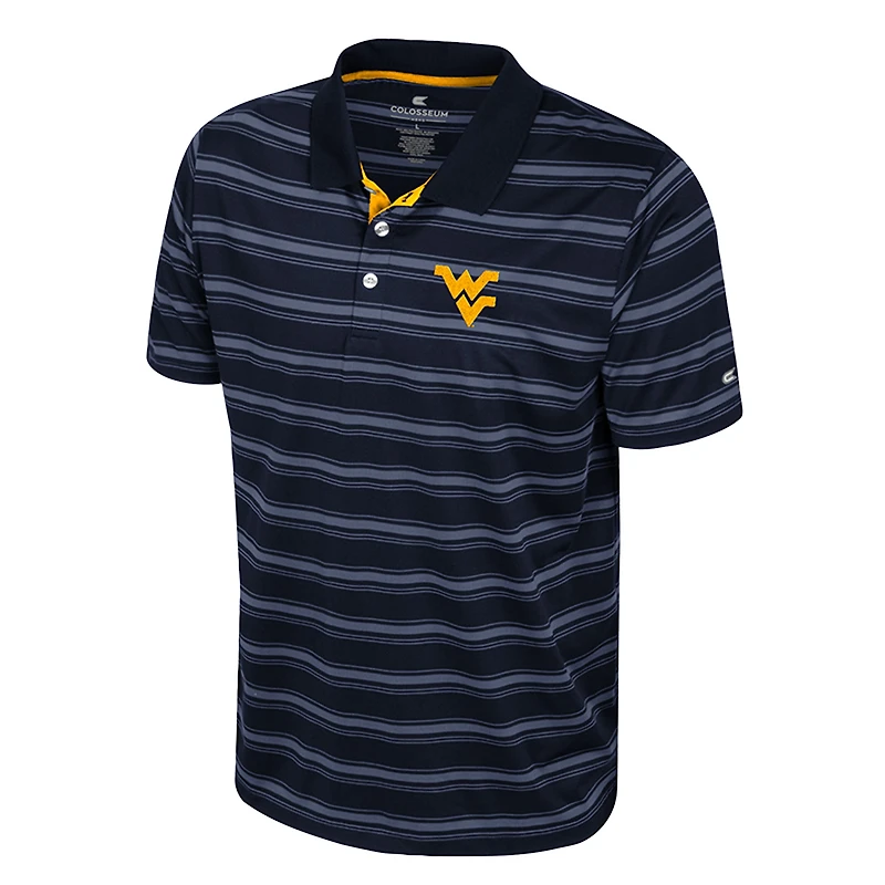 Men's Colosseum Navy West Virginia Mountaineers Milk Steak Polo