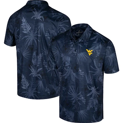 Polo d'équipe Palms West Virginia Mountaineers, bleu marine, Colosseum, pour homme