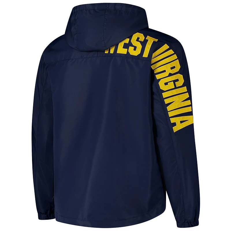 Veste anorak à demi-zip Colosseum Navy West Virginia Mountaineers pour homme