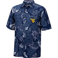 Men's Colosseum Navy West Virginia Mountaineers The Dude Camp Button-Up Shirt