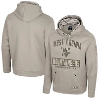 Men's Colosseum Oatmeal West Virginia Mountaineers Big & Tall Operation Hat Trick Battalion Hoodie Sweatshirt