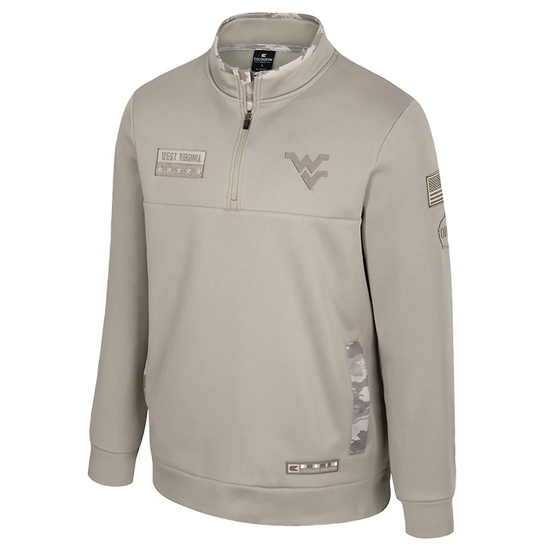 V110722 WVU T NCAA CO3 OHT Battalion Pull polaire à fermeture éclair 1/4 SWTMENZIP #29