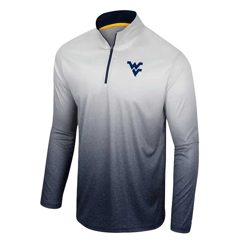 Men's Colosseum White/Navy West Virginia Mountaineers Laws of Physics Quarter-Zip Windshirt