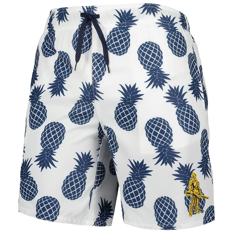 Colosseum White West Virginia Mountaineers Pineapples Short de bain pour homme