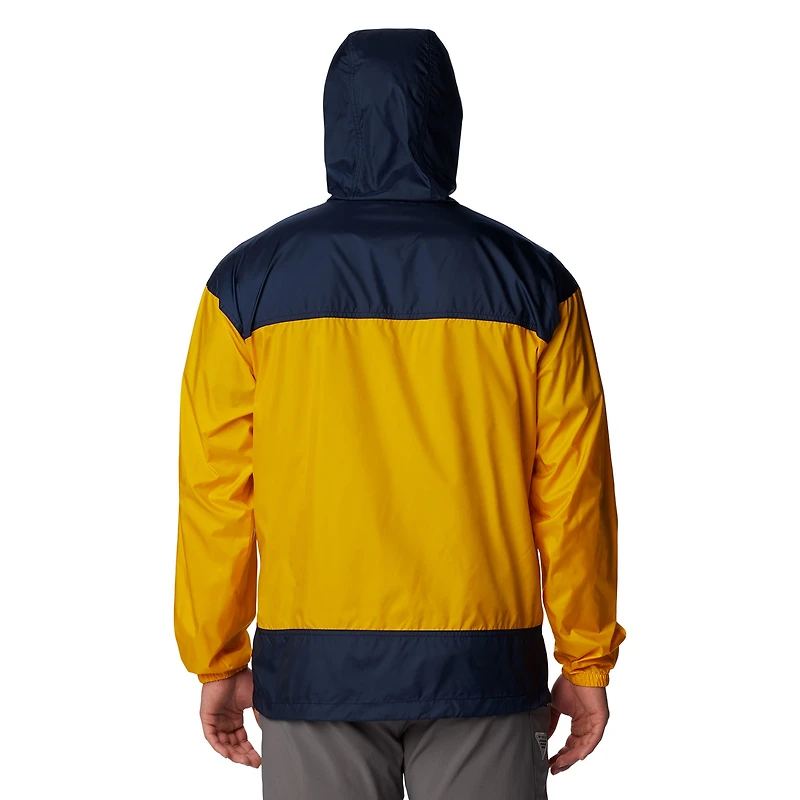 Veste à capuche coupe-vent fermeture éclair intégrale Columbia Gold West Virginia Mountaineers Flash Challenger Omni-Shade pour hommes