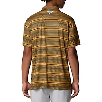 Men's Columbia Gold West Virginia Mountaineers PFG Super Terminal Tackle™ Omni-Shade™ Stripe Polo
