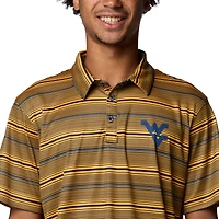 Men's Columbia Gold West Virginia Mountaineers PFG Super Terminal Tackle™ Omni-Shade™ Stripe Polo