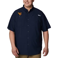 Chemise à boutons Columbia Navy West Virginia Mountaineers pour homme, grandes tailles Tamiami Omni-Shade