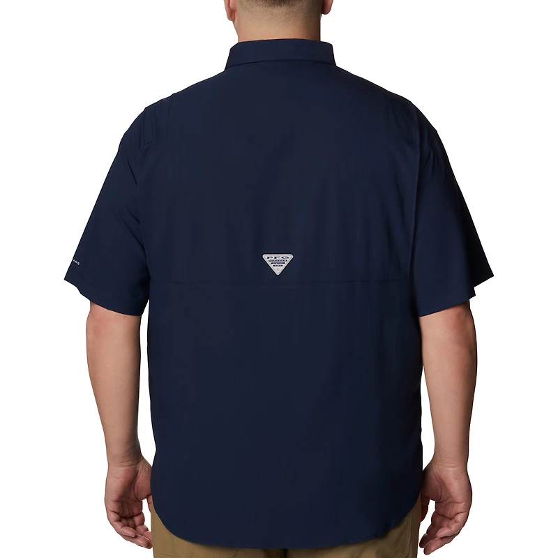 Chemise boutonnée Columbia Navy West Virginia Mountaineers Big & Tall Tamiami Omni-Shade pour hommes