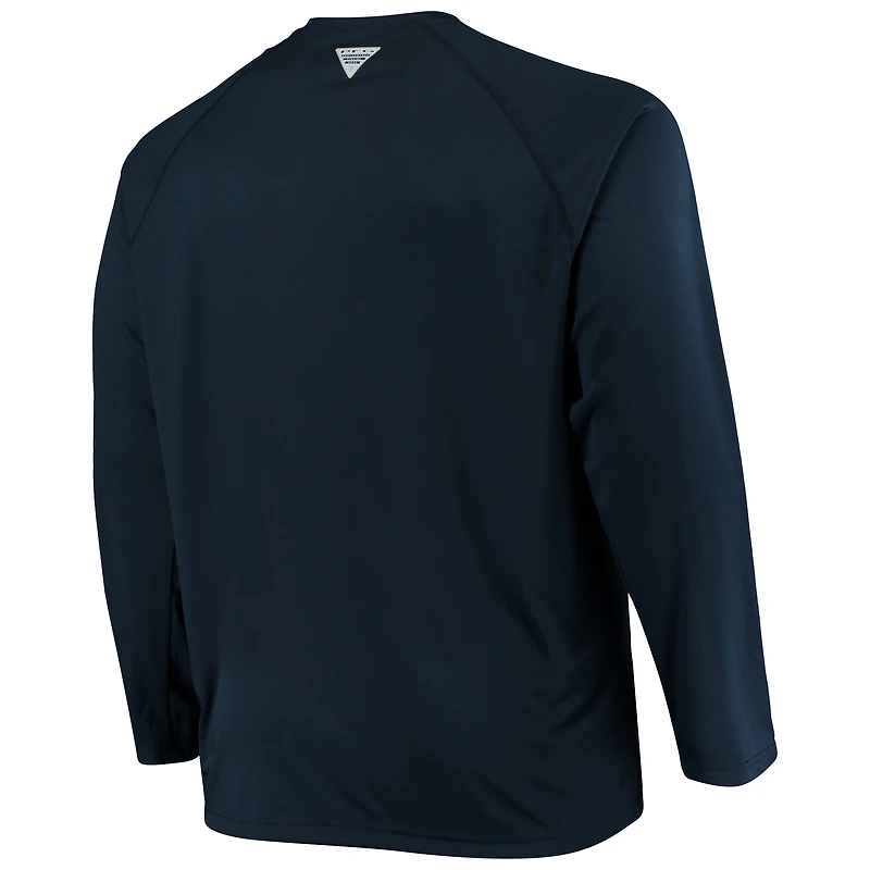 Columbia Navy West Virginia Mountaineers Big & Tall Terminal Tackle T-shirt à manches longues pour homme