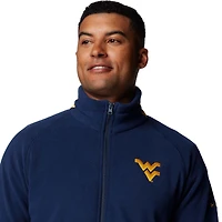 Men's Columbia  Navy West Virginia Mountaineers Flanker IV Fleece Raglan Full-Zip Jacket