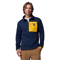 Pull-over mi-zippé Omni-Wick bleu marine pour homme Columbia West Virginia Mountaineers
