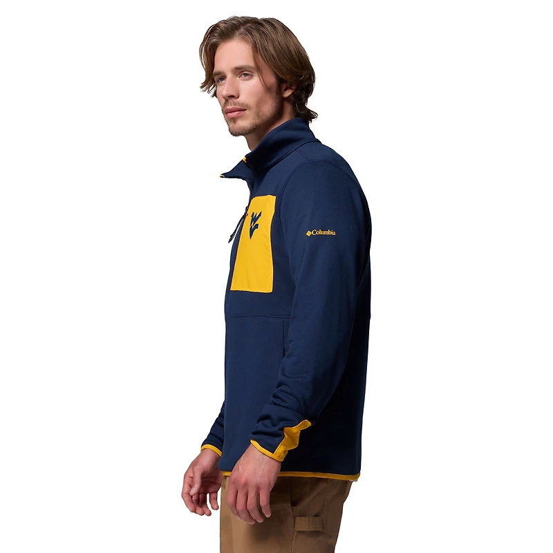 Pull-over mi-zippé Omni-Wick bleu marine pour homme Columbia West Virginia Mountaineers