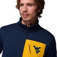 Pull-over mi-zippé Omni-Wick bleu marine pour homme Columbia West Virginia Mountaineers