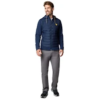 Men's Columbia  Navy West Virginia Mountaineers Out-Shield Hybrid Full-Zip Hoodie Jacket
