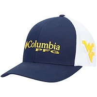 Casquette ajustable Columbia Navy West Virginia Mountaineers PFG Snapback pour homme
