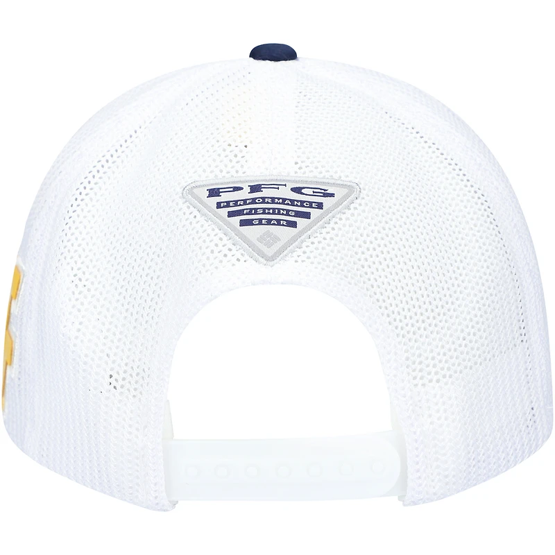 Men's Columbia Navy West Virginia Mountaineers PFG Snapback Adjustable Hat