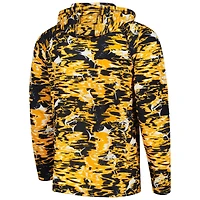Columbia Navy West Virginia Mountaineers PFG Terminal Tackle Omni-Shade Rippled T-shirt à capuche manches longues pour homme