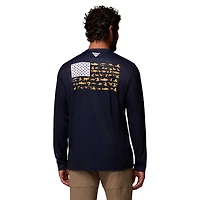 T-shirt à manches longues Columbia bleu marine West Virginia Mountaineers PHG Terminal Shot Omni Shade 3-Hit pour homme