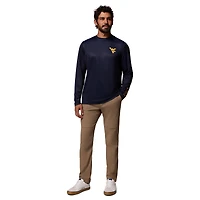 T-shirt à manches longues Columbia bleu marine West Virginia Mountaineers PHG Terminal Shot Omni Shade 3-Hit pour homme