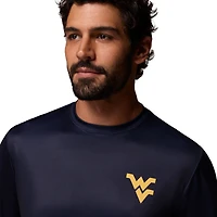T-shirt à manches longues Columbia bleu marine West Virginia Mountaineers PHG Terminal Shot Omni Shade 3-Hit pour homme