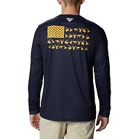 T-shirt à manches longues Columbia West Virginia Mountaineers Terminal Shot Omni-Shade Omni-Wick pour homme