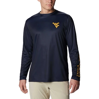 T-shirt à manches longues Columbia West Virginia Mountaineers Terminal Shot Omni-Shade Omni-Wick pour homme