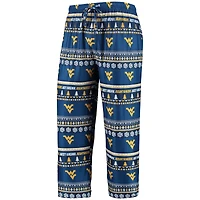 Men's Concepts Sport Navy West Virginia Mountaineers Ugly Sweater Long Sleeve Top and Pants Sleep Set