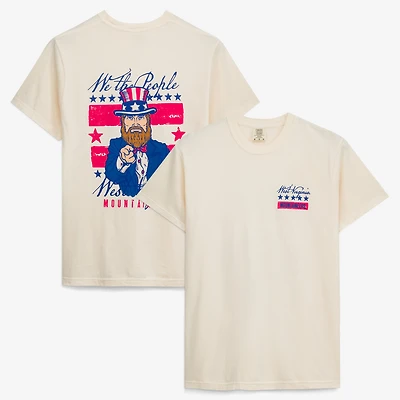 Men's Cream West Virginia Mountaineers Uncle Sam Mascot T-Shirt