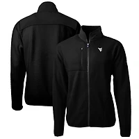 Men's Cutter & Buck Black West Virginia Mountaineers Big Tall Cascade Eco Sherpa Fleece Full-Zip Jacket