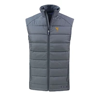Men's Cutter & Buck Gray West Virginia Mountaineers Evoke Hybrid Eco Softshell Recycled Full-Zip Vest