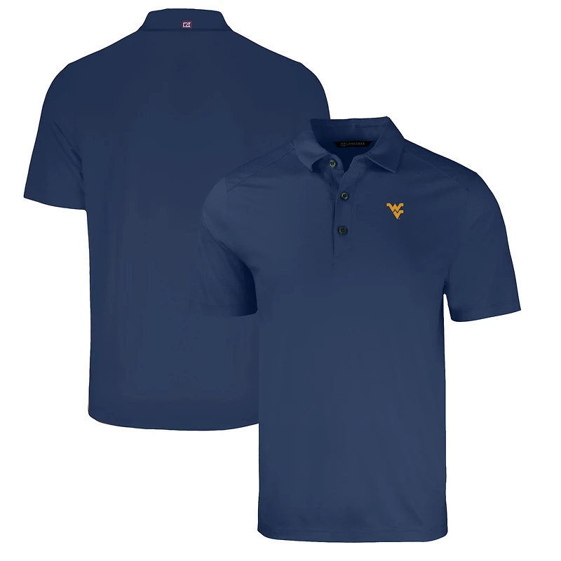 Polo Cutter & Buck pour homme, bleu marine chiné, West Virginia Mountaineers Forge Eco Stretch en tissu recyclé