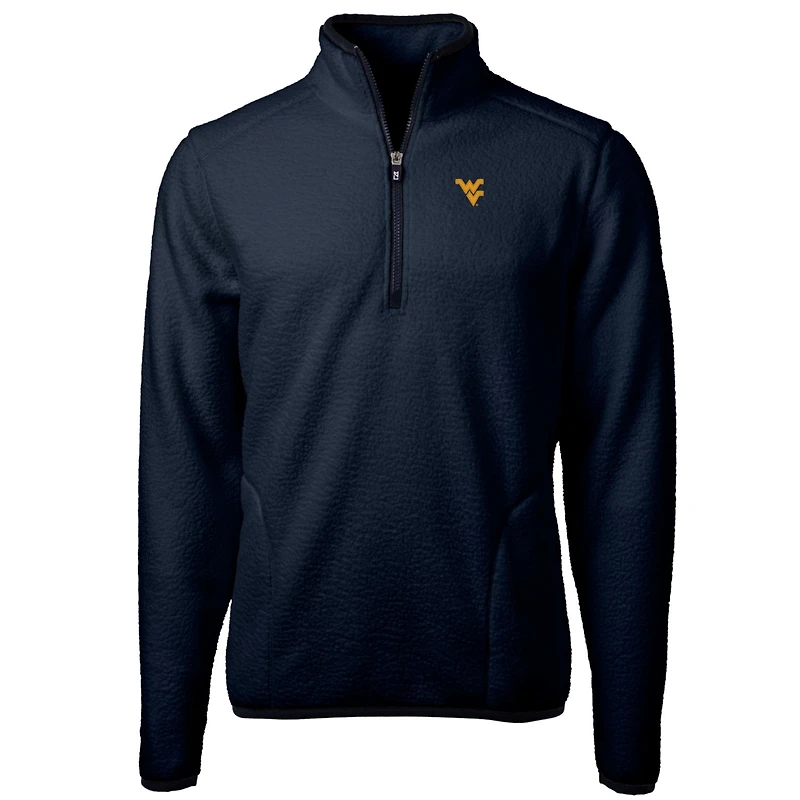 Veste polaire à quart de zip Cascade Eco Sherpa pour homme, bleu marine, des West Virginia Mountaineers, grande taille