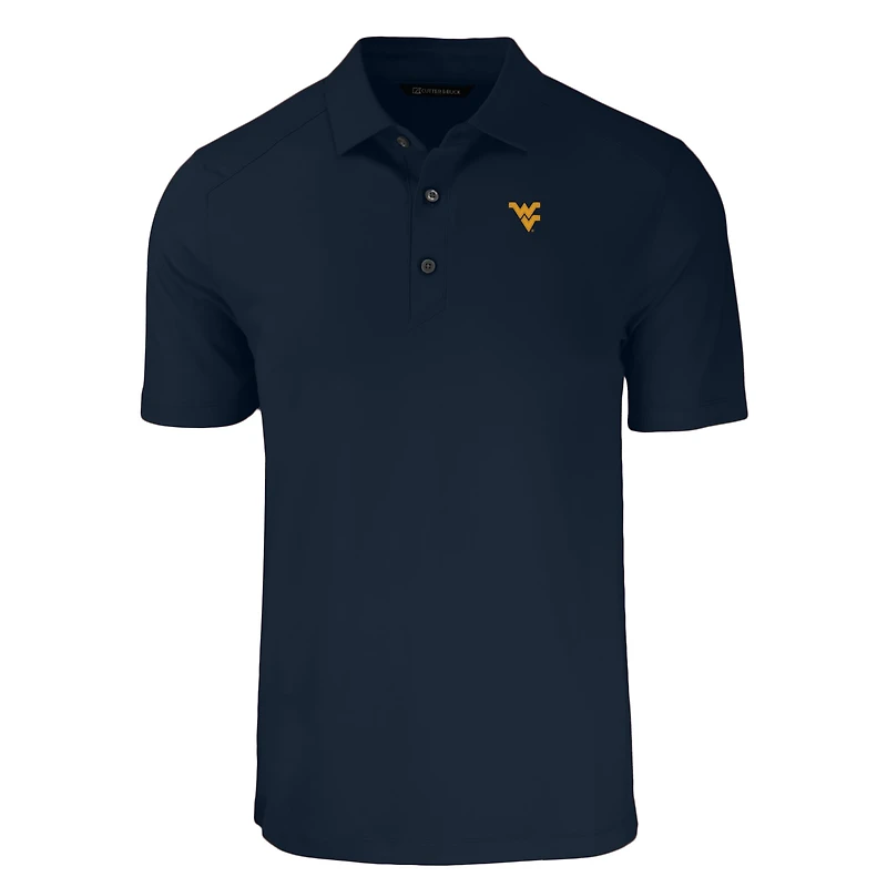 Men's Cutter & Buck Navy West Virginia Mountaineers Big Tall Forge Eco Stretch Recycled Polo